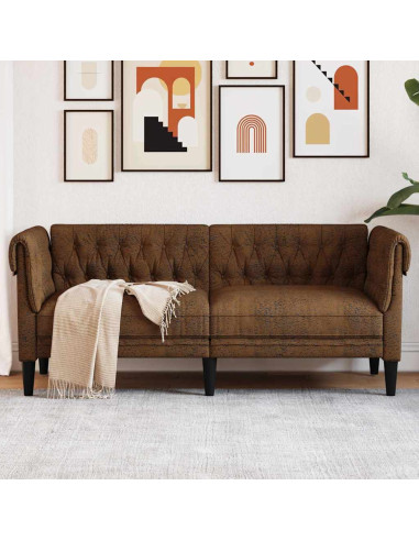 Divano Chesterfield con cuscino Marrone 182.5 x 74.5 x 74.5 cm