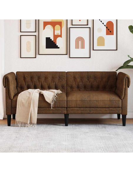 Divano Chesterfield con cuscino Marrone 182.5 x 74.5 x 74.5 cm