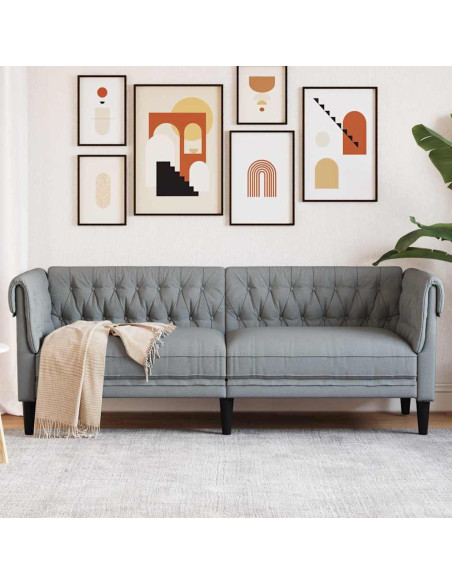 Divano Chesterfield Altro Grigio chiaro 201.5 x 74.5 x 74.5 cm