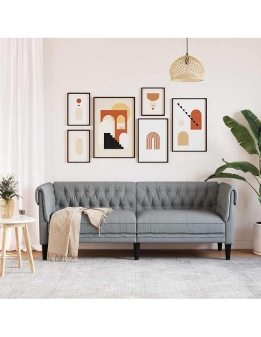 Divano Chesterfield Altro Grigio chiaro 201.5 x 74.5 x 74.5 cm