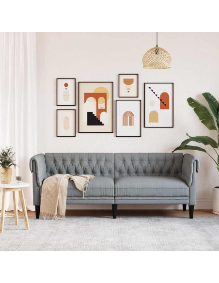 Divano Chesterfield Altro Grigio chiaro 201.5 x 74.5 x 74.5 cm