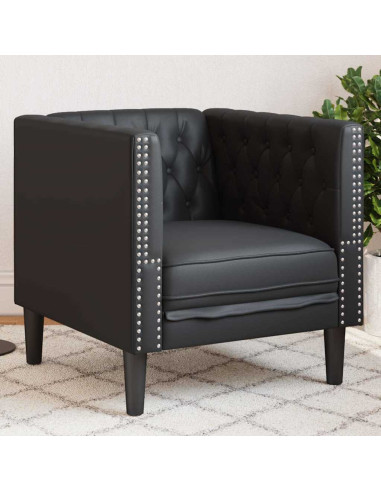 Poltrona Chesterfield Nero 71 x 74.5 x 70.5 cm Pelle sintetica