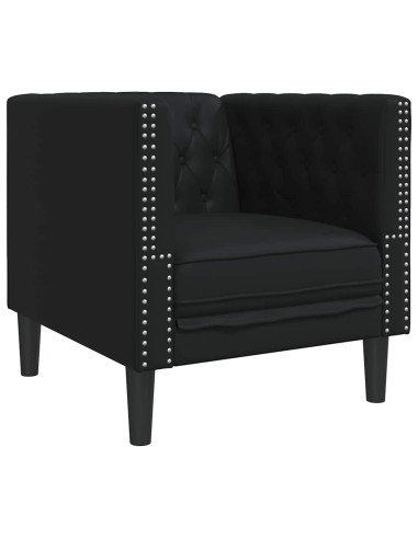 Poltrona Chesterfield Nero 71 x 74.5 x 70.5 cm Pelle sintetica