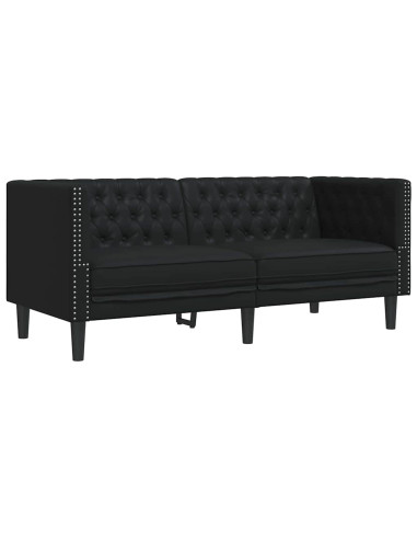 Divano Chesterfield Nero 174 x 74.5 x 70.5 cm Pelle sintetica