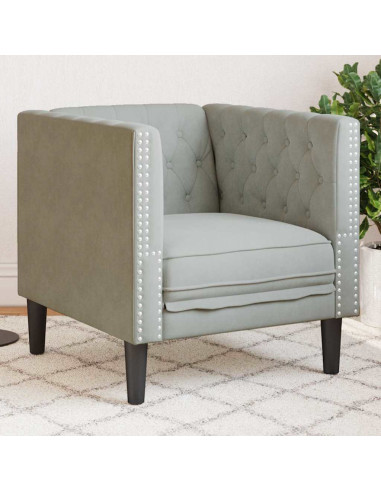Poltrona Chesterfield Grigio chiaro 71 x 74.5 x 70.5 cm Velluto