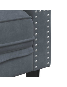 Poltrona Chesterfield Grigio scuro 71 x 74.5 x 70.5 cm Velluto 2