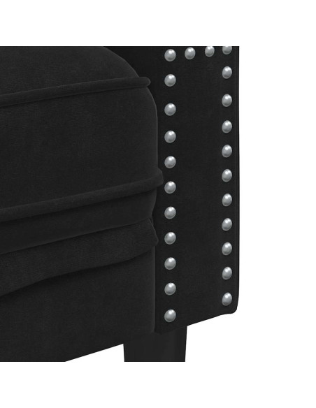 Poltrona Chesterfield Argille Nero 71 x 74.5 x 70.5 cm Velluto