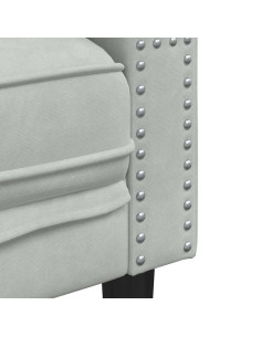 Divano Chesterfield Grigio chiaro 194 x 74.5 x 70.5 cm Velluto 2