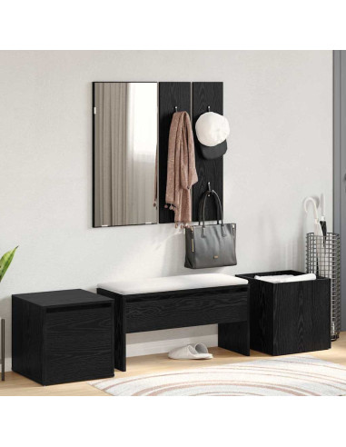 Set mobili da ingresso 6 pcs Rovere nero 80 x 31 x 40 cm