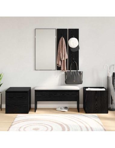 Set mobili da ingresso 6 pcs Rovere nero 80 x 31 x 40 cm