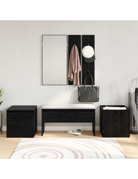 Set mobili da ingresso 6 pcs Rovere nero 80 x 31 x 40 cm