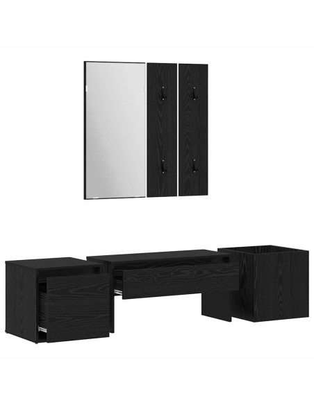 Set mobili da ingresso 6 pcs Rovere nero 80 x 31 x 40 cm