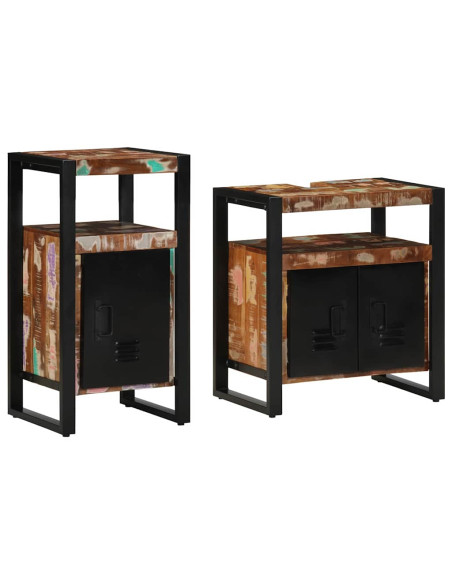 Set di mobili per il bagno 2 pcs legno massello di riciclo