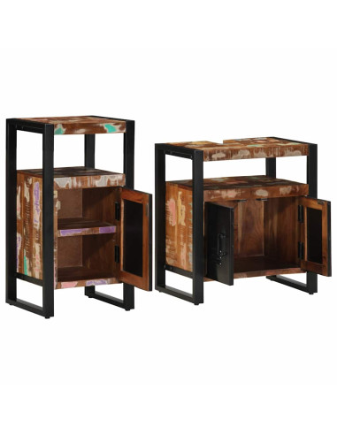 Set di mobili per il bagno 2 pcs legno massello di riciclo
