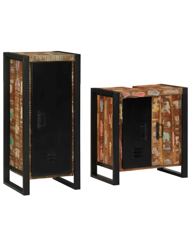 Set di mobili per il bagno con porta legno massello di riciclo