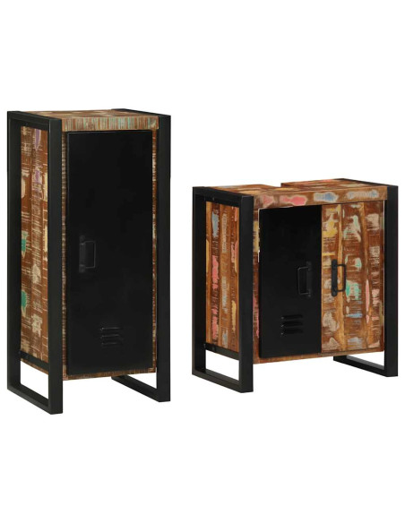 Set di mobili per il bagno con porta legno massello di riciclo