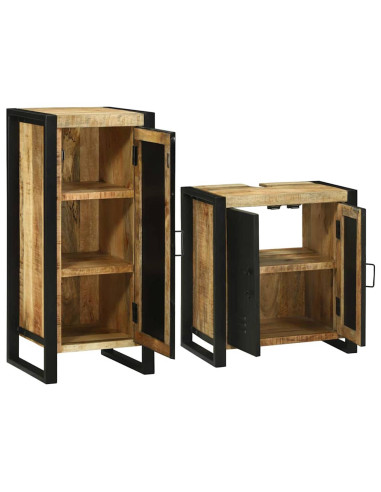 Set di mobili per il bagno 2 pcs Legno di mango massello