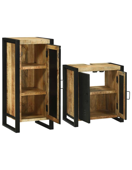 Set di mobili per il bagno 2 pcs Legno di mango massello