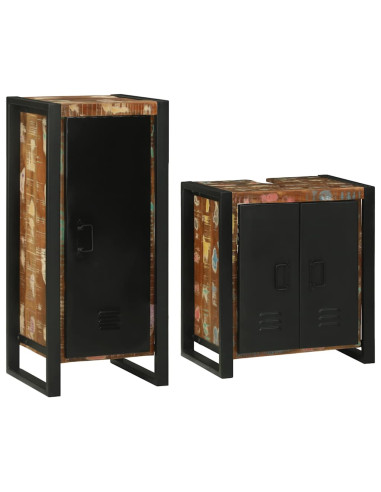 Set di mobili per il bagno 2 pcs Legno massello riciclato