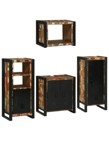 Set di mobili per il bagno 4 pcs Legno massello riciclato