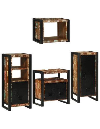 Set di mobili per il bagno 4 pcs Legno massello riciclato