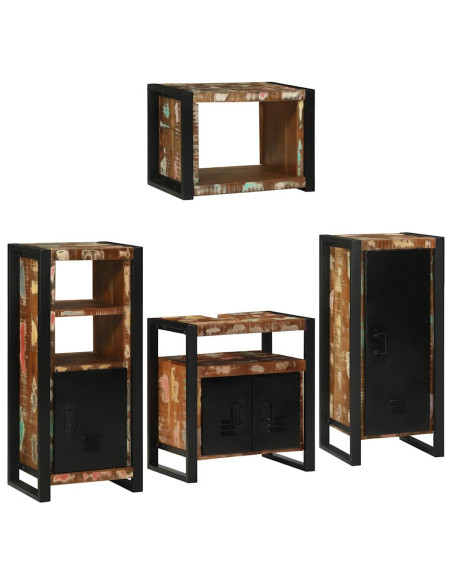 Set di mobili per il bagno 4 pcs Legno massello riciclato