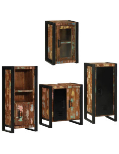 Set di mobili per il bagno 4 pcs Legno massello riciclato 2