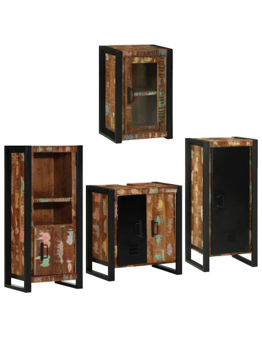 Set di mobili per il bagno 4 pcs Legno massello riciclato