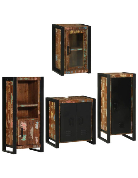 Set di mobili per il bagno 4 pcs Legno massello riciclato