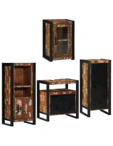 Set di mobili per il bagno 4 pcs Legno massello riciclato