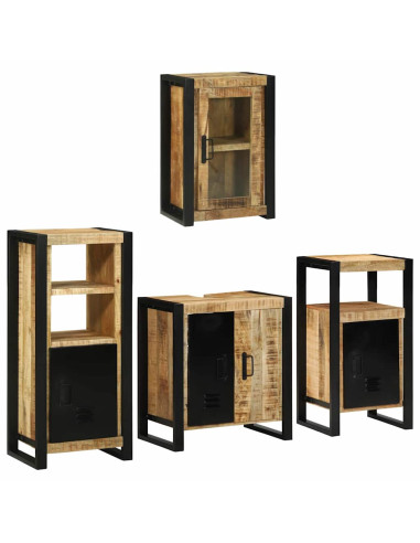 Set di mobili per il bagno 4 pcs Legno di mango massello