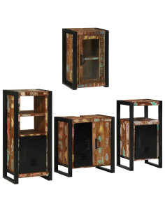 Set di mobili per il bagno 4 pcs Legno massello riciclato 2