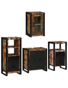 Set di mobili per il bagno 4 pcs Legno massello riciclato 2