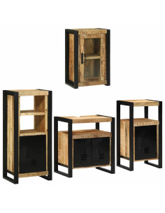 Set di mobili per il bagno 4 pcs Legno di mango massello 2