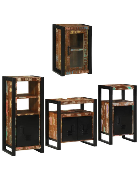Set di mobili per il bagno 4 pcs Legno massello riciclato