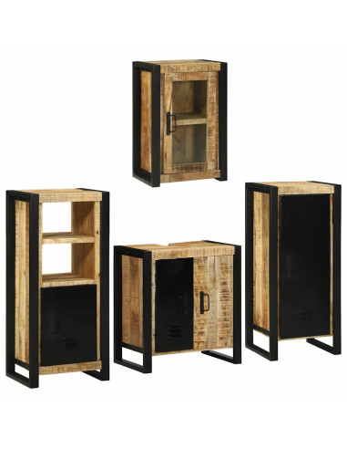 Set di mobili per il bagno 4 pcs Legno di mango massello