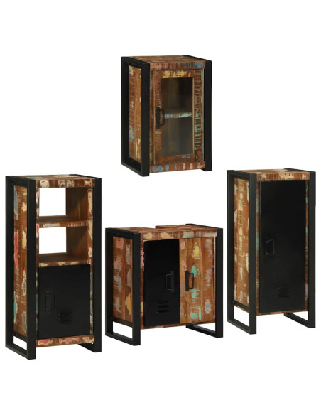 Set di mobili per il bagno 4 pcs Legno massello riciclato