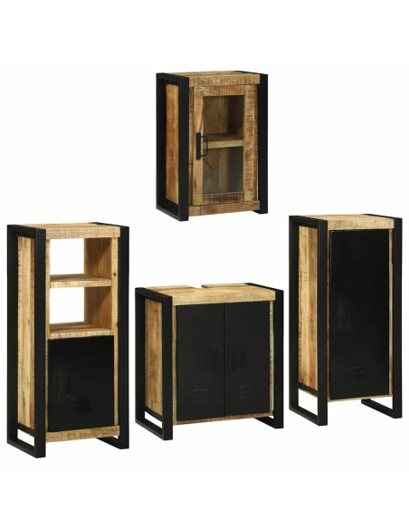 Set di mobili per il bagno 4 pcs Legno di mango massello