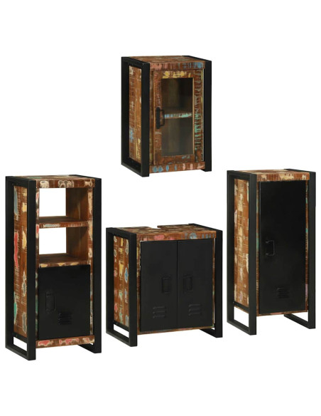 Set di mobili per il bagno 4 pcs Legno massello riciclato