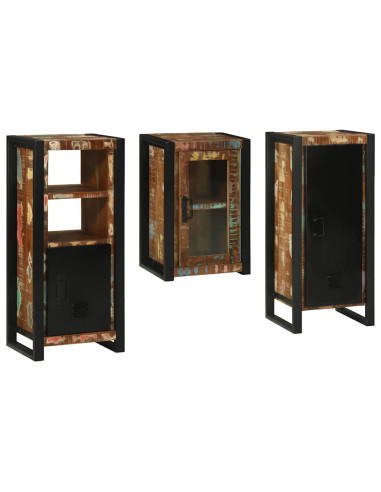 Set di mobili per il bagno 3 pcs Legno massello riciclato