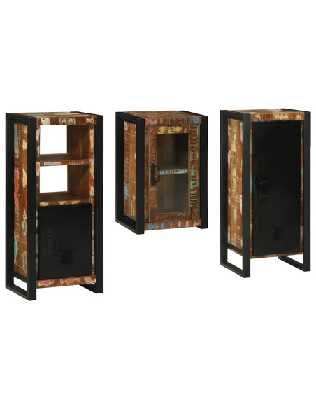 Set di mobili per il bagno 3 pcs Legno massello riciclato