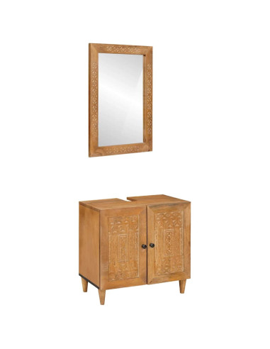 Set di mobili per il bagno 2 pcs Marrone 62 x 33 x 58 cm