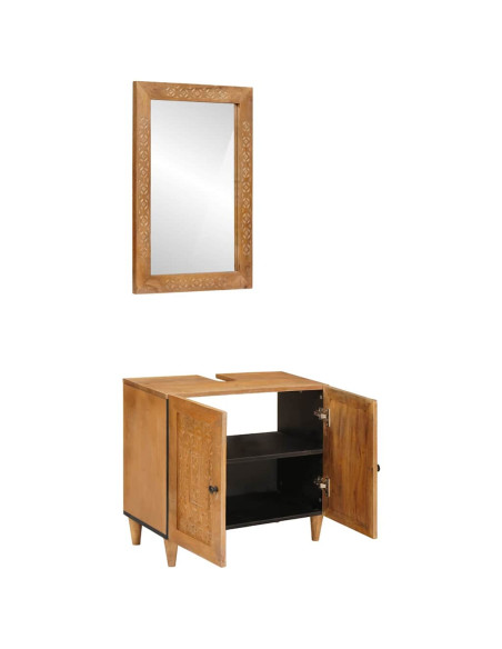 Set di mobili per il bagno 2 pcs Marrone 62 x 33 x 58 cm