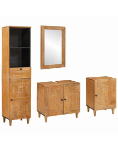 Set di mobili per il bagno 4 pcs Marrone 38 x 33 x 160 cm 2