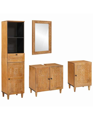 Set di mobili per il bagno 4 pcs Marrone 38 x 33 x 160 cm