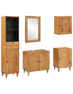 Set di mobili per il bagno 5 pcs Marrone 38 x 33 x 160 cm 2