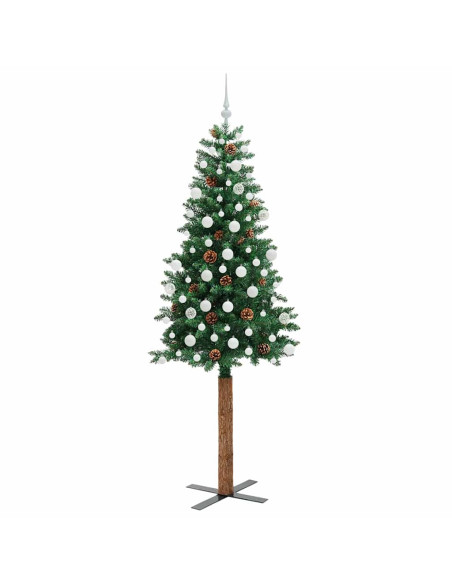 Albero di Natale snodato con 300 LED con supporto Verde 210 cm