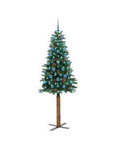 Albero di Natale snodato con 300 LED con supporto Verde 210 cm