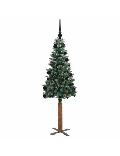 Albero di Natale snodato con 150 LED Verde e Bianco 150 cm