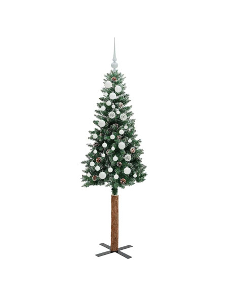 Albero di Natale snodato con 150 LED Verde e Bianco 150 cm